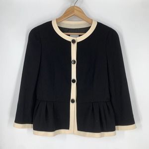 Moschino Cheap and Chic Peplum Jacket Black with White Trim